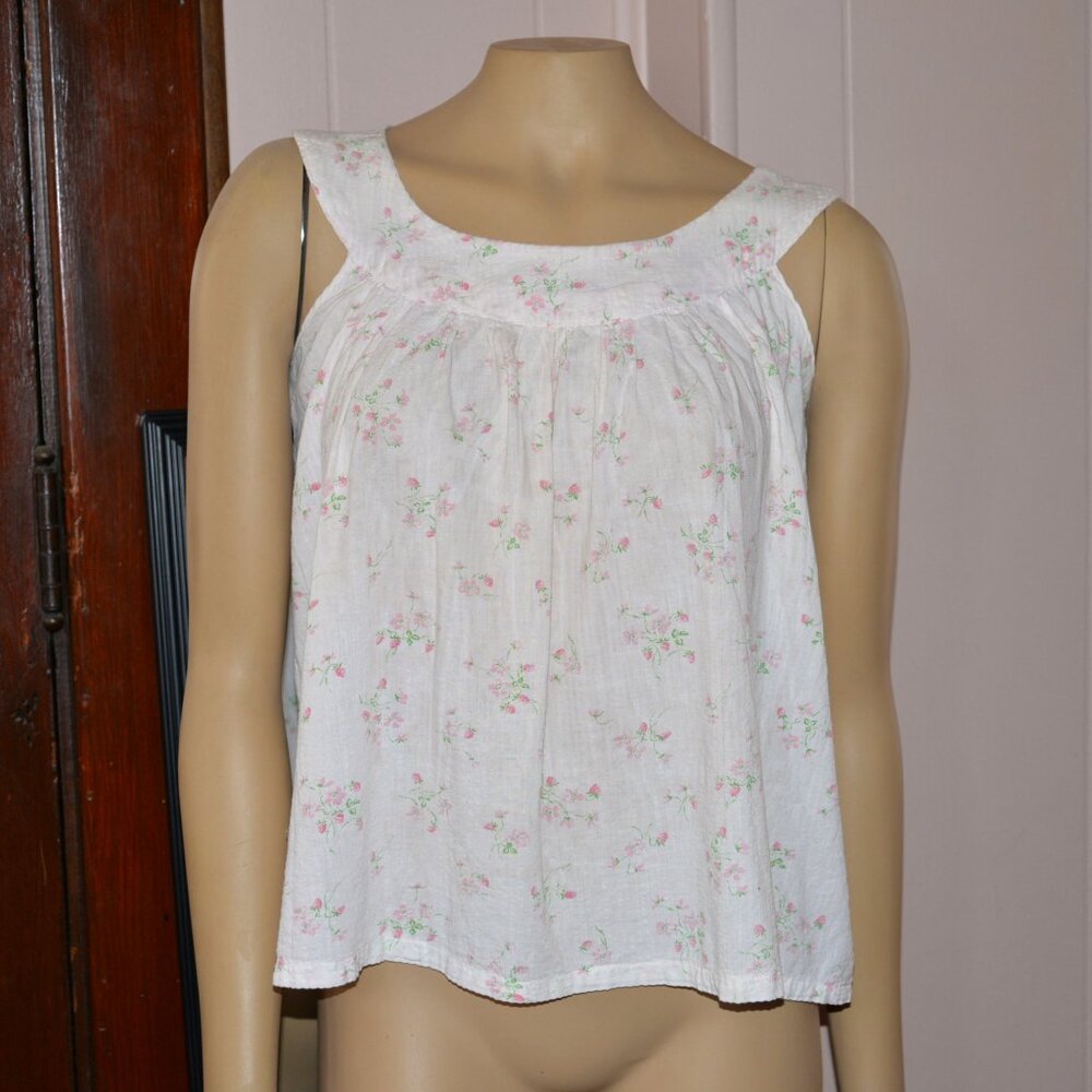 Antique vintage handmade floral maternity top blouse shirt pajama